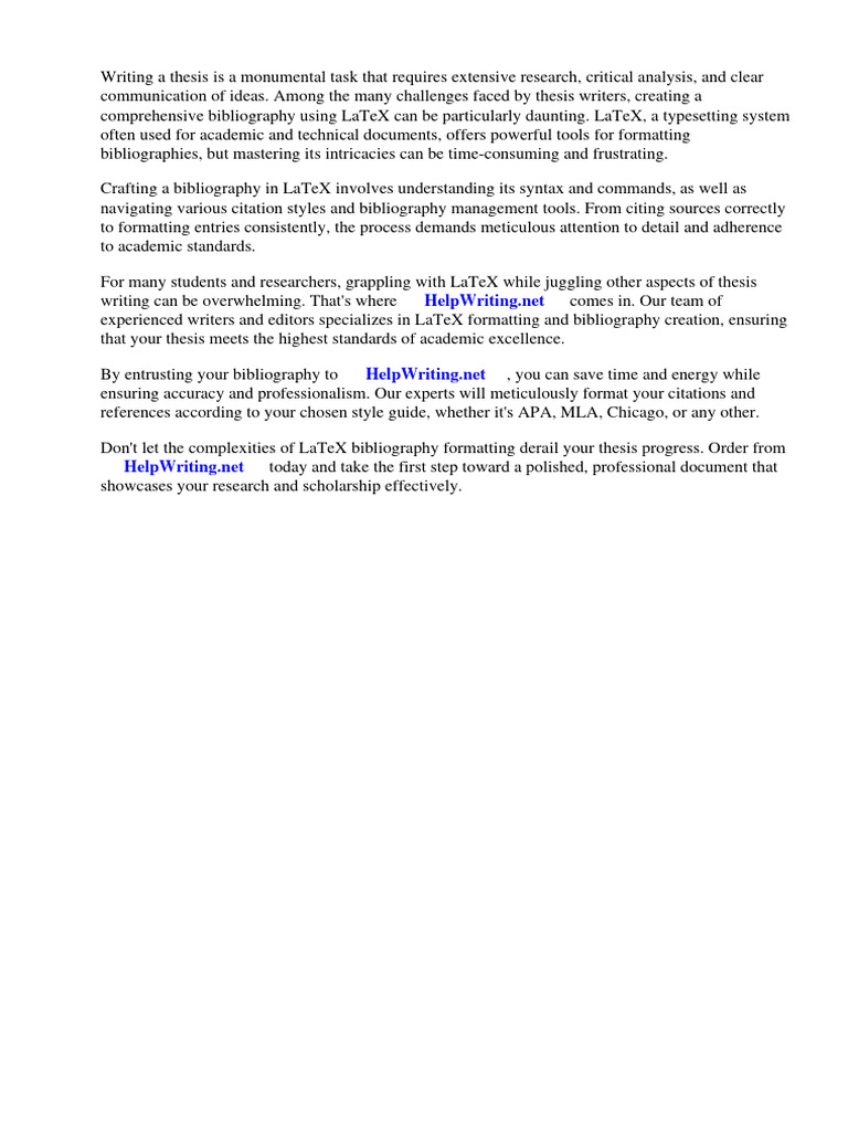 Bibliography Latex Thesis PDF Citation Bibliography — free download