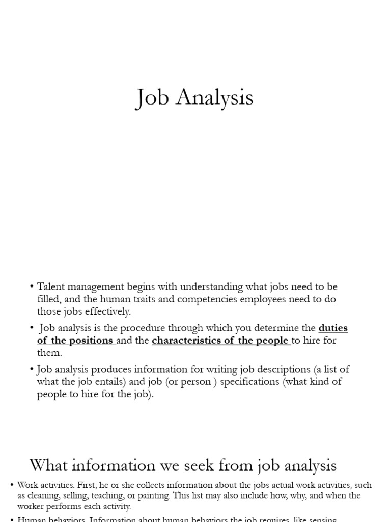 Comprehensive Job Analysis Guide | PDF | Competence (Human Resources ...