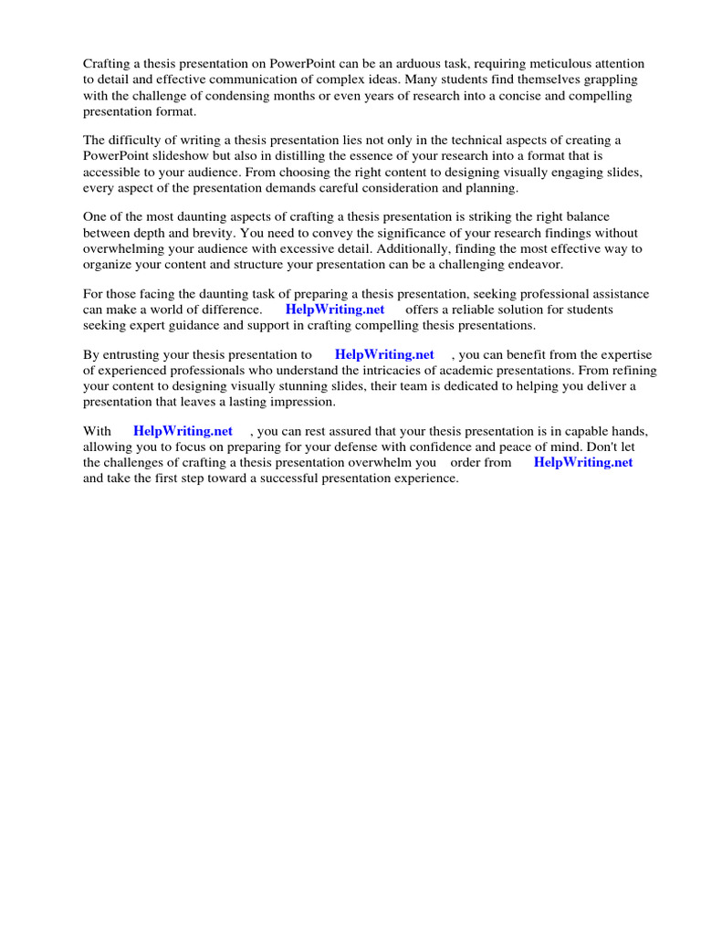 Thesis presentation powerpoint tips pdf