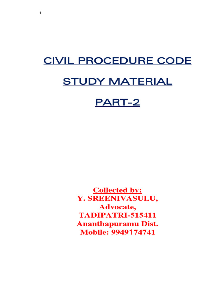 CPC Part 2 | PDF | Pleading | Lawsuit