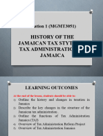 Topic 2 - History of The Jamaican Tax Systems and Tax Administration of Jamaica