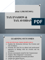 Topic 3a - Tax Evasion Tax Avoidance