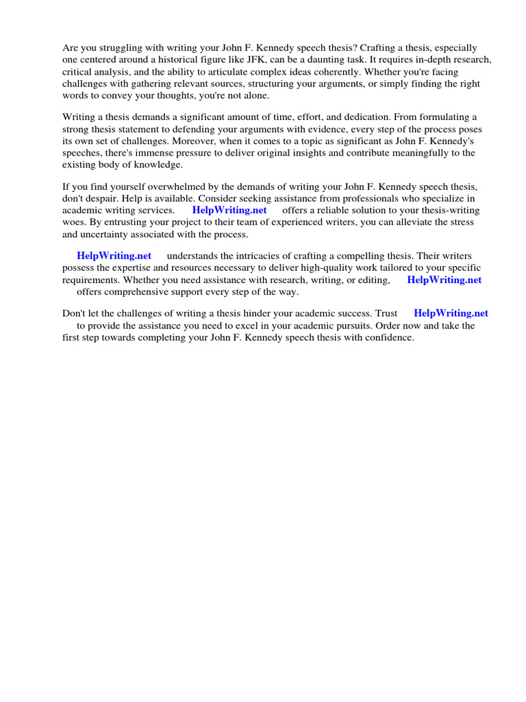 John f kennedy speech thesis pdf john f kennedy thesis