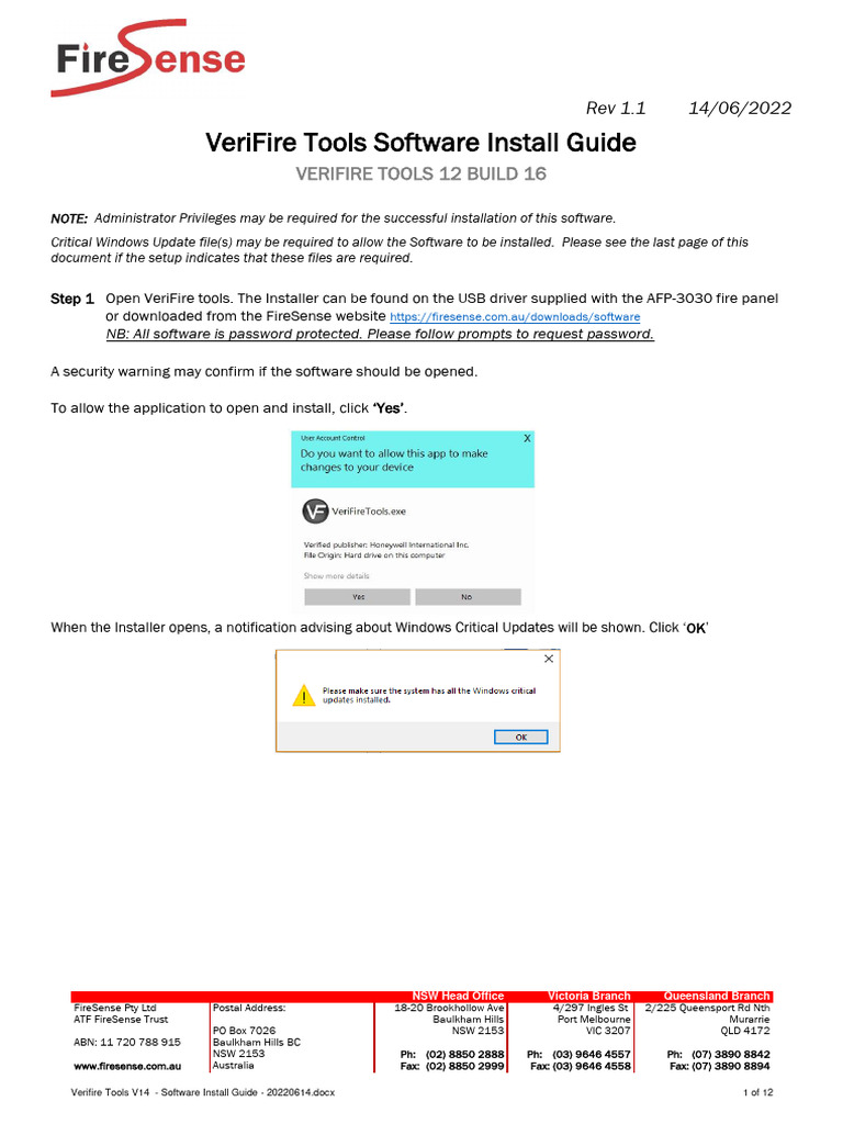 VeriFire Tools 12 Installation Guide | PDF | Microsoft Windows | Windows 7