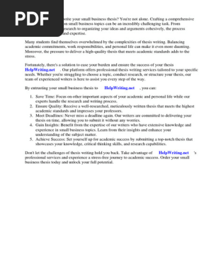 Small Business Thesis