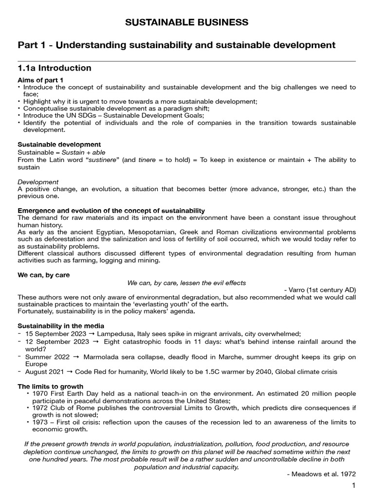 Sustainable Business | PDF | Climate Change | Sustainability