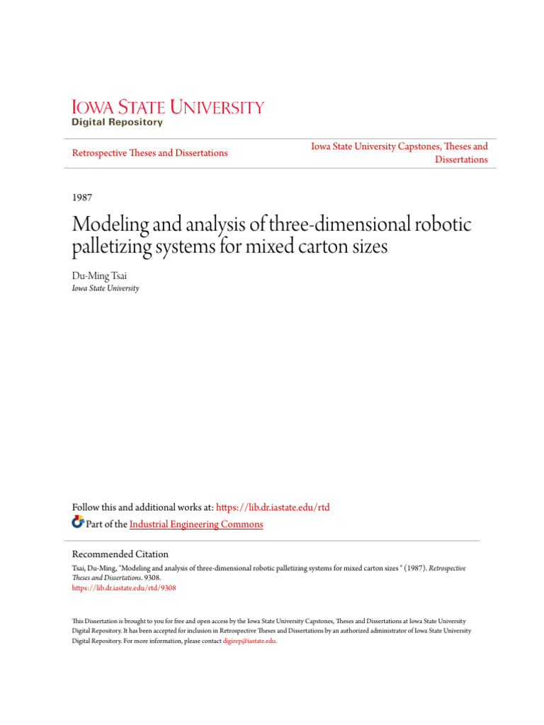 Modeling and Analysis of 3 Dimesnional Axis Palletizing System | PDF ...