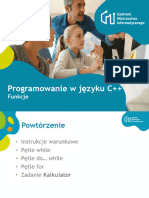 Programowanie W Języku C++. Funkcje