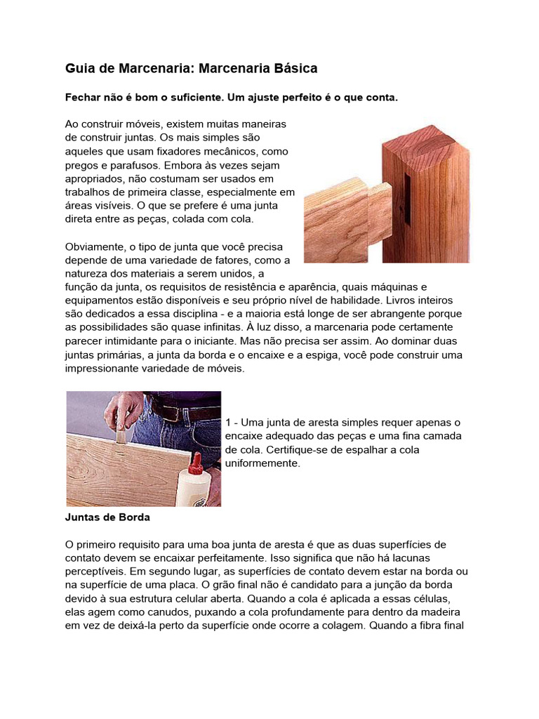 Juntas de Marcenaria: Guia Prático | PDF