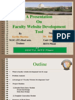A Presentation On Faculty Website Development Tool: by M.SC. (IT) - Final Sem. Trainee Supervisor