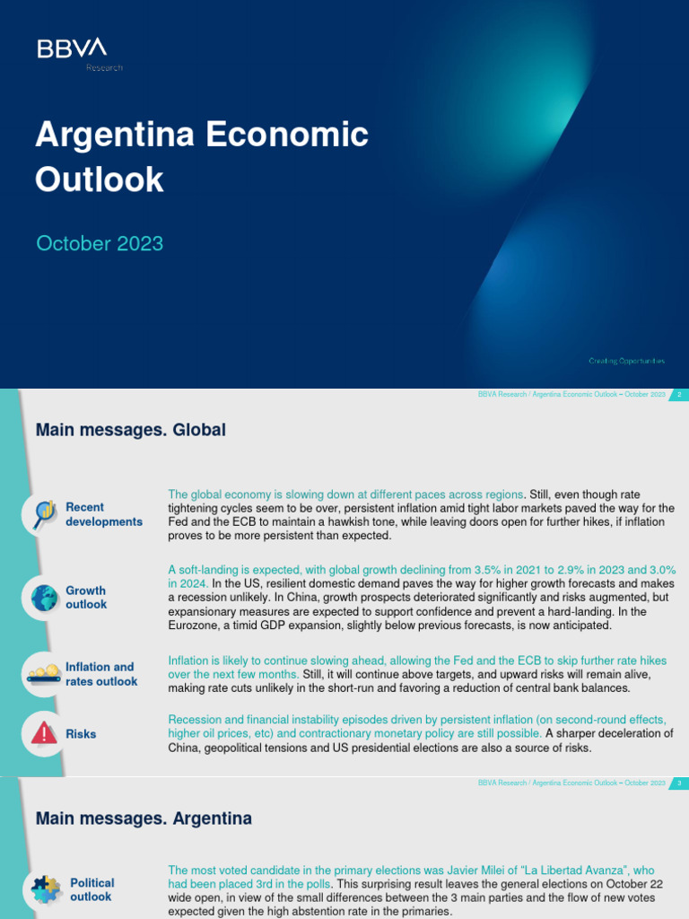 Argentina Economic Outlook Oct23 | PDF | Inflation | Monetary Policy