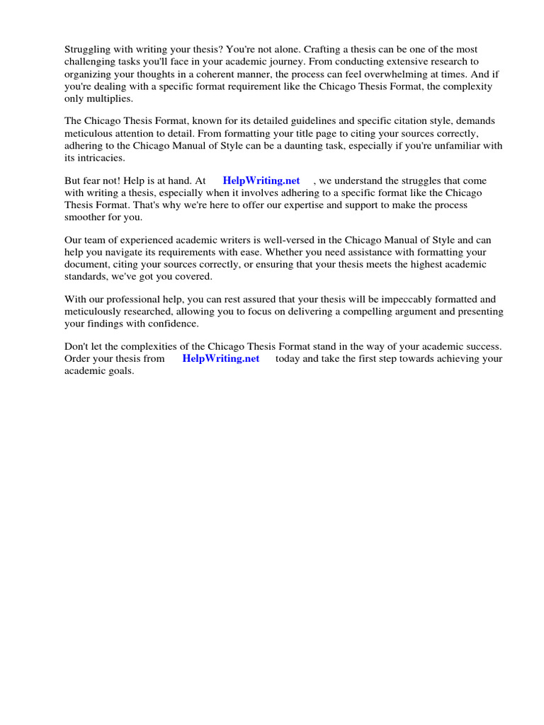 Chicago Thesis Format Pdf A Manual For Writers Of Research Papers
