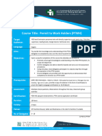 11 PDO L2 Permit To Work Holders PTWH