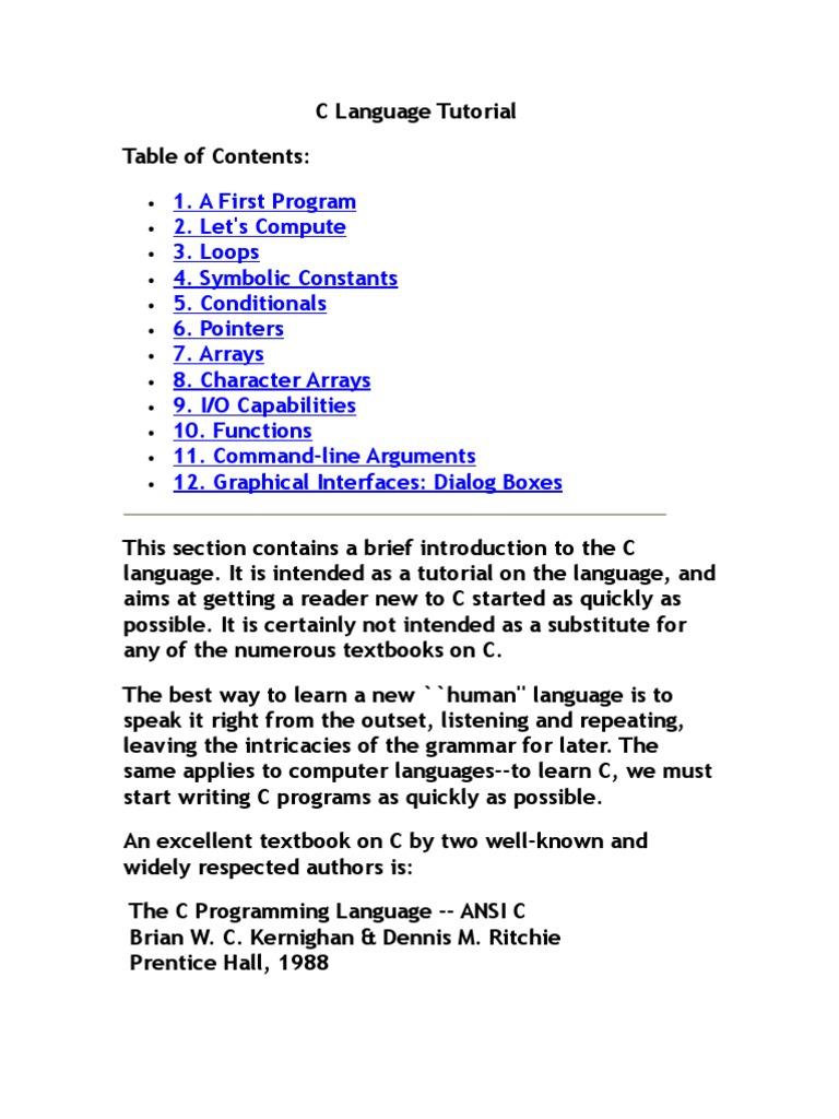 C Language | PDF | C (Programming Language) | Pointer (Computer ...