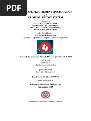 CRIMINAL RECORD SYSTEM