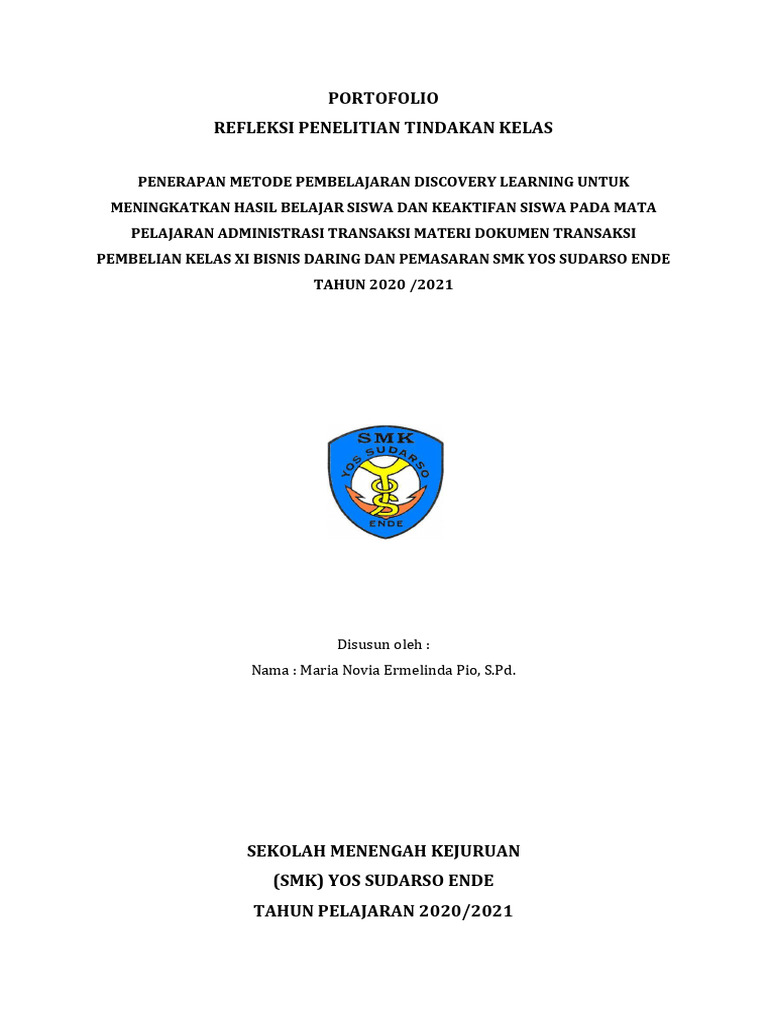 Contoh Refleksi PTK | PDF