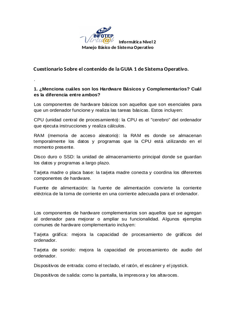 Actividad 1 | PDF | Hardware de la computadora | Periférico