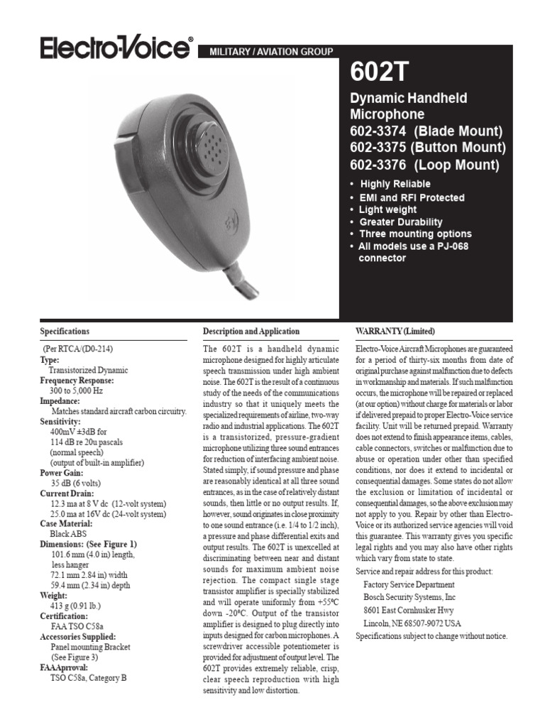 602T Microfono | PDF | Microphone | Switch