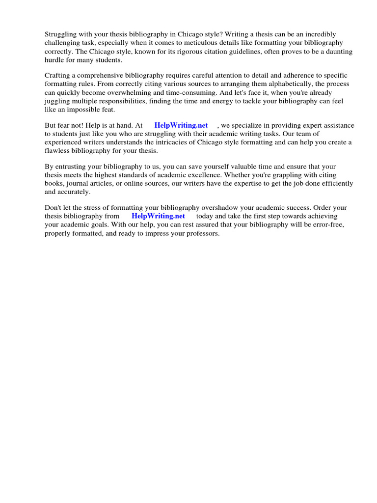 Chicago Style Thesis Bibliography Help | PDF | Citation | Apa Style