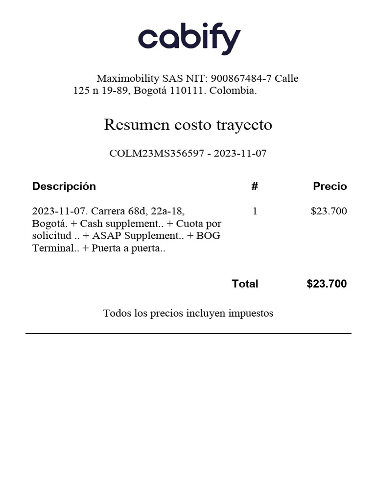 Cabify Formato | PDF | Negocios | Finanzas y dinero
