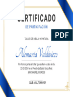White and Blue Minimalist Certificate of Achievement Certificate A4 (Landscape)