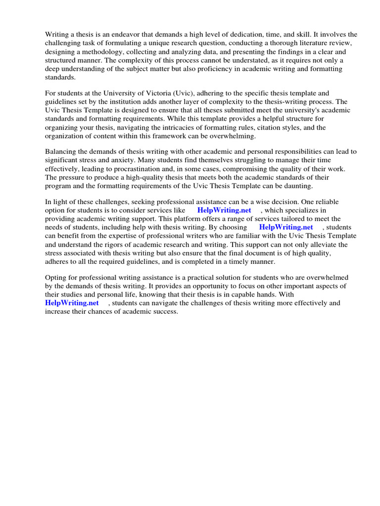 Uvic Thesis Template Pdf