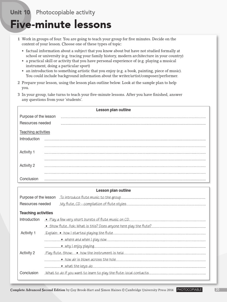 Five-Minute Lesson Plan Activity | PDF | Art | Language Arts & Discipline