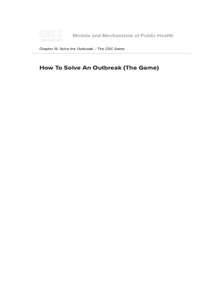 CDC Game: Solve the Outbreak Guide | PDF | Epidemiology | Centers For ...