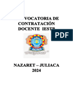 Bases de Convocatoria de Concurso de Contratacion Docente 2024 Nazaret - I