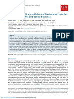 Child Support Policy in Middle and Low Income Countries Current Approaches and Policy Dilemmas