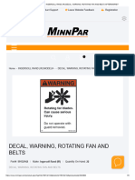 Ingersoll Rand (Ir) Decal, Warning, Rotating Fan and Belts Aftermarket