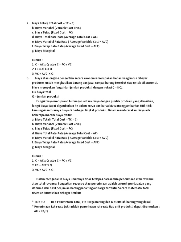 Rumus Biaya Total Rata Rata Download File Guru