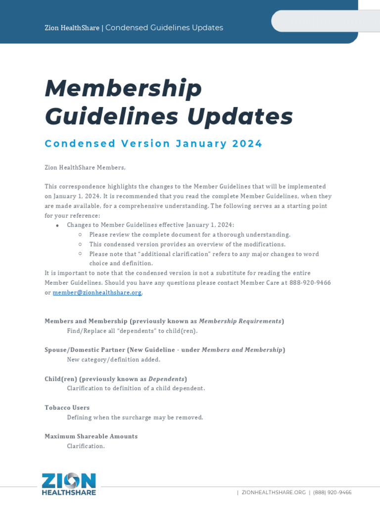 A Member's Condensed Guidelines Updates January 2024 | PDF | Clinical ...