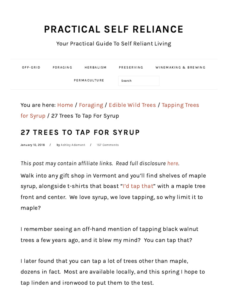 27 Trees To Tap For Syrup | PDF