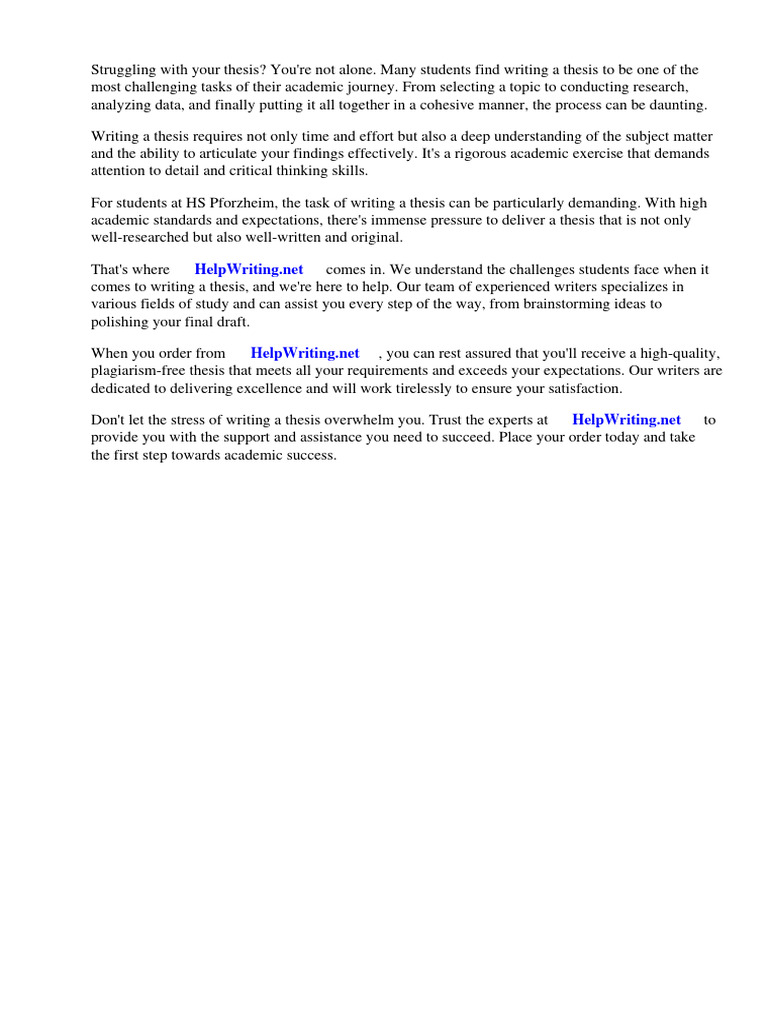 Thesis Hs Pforzheim Download Free PDF Thesis Experience