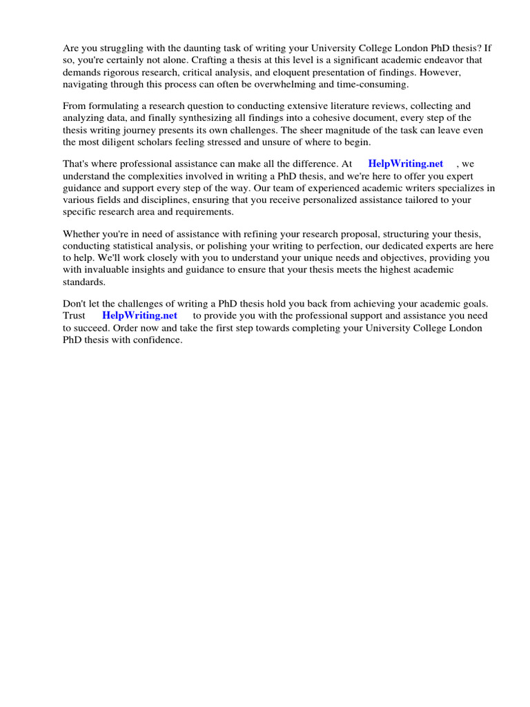 University College London PHD Thesis | PDF | Thesis | Doctor Of Philosophy