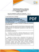 Guía de Actividades y Rúbrica de Evaluación - Unidad 2 - Tarea 2 Clasificación de Las Escuelas Del Pensamiento Administrativo