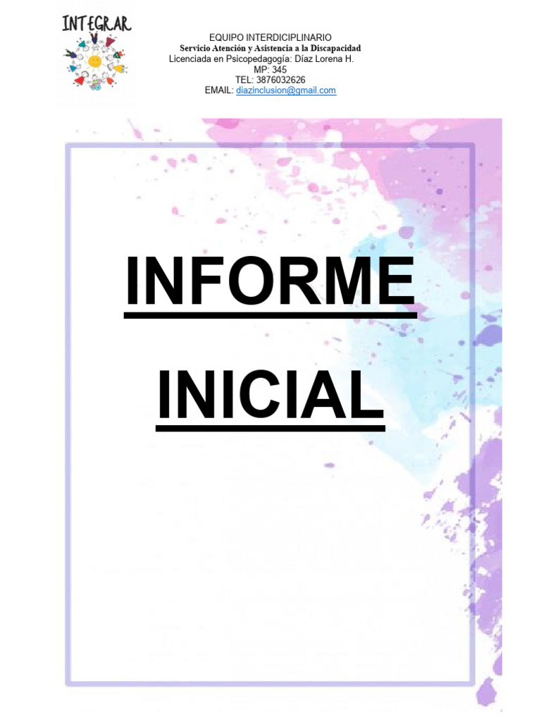 Informe Inicial Valenzuela | PDF | Discapacidad intelectual | Invalidez