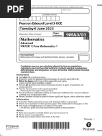 2306 9MA0-01 a Level Pure Mathematics 1 - June 2023 (PDF)