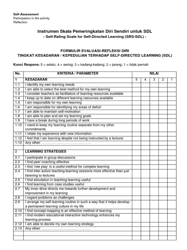 Formulir Evaluasi SDL | Download Free PDF | Learning | Information
