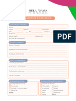 Ficha Entrevista Inicial - Anamnese Psicológica