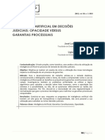 Inteligência Artificial em Decisões Judiciais - Opacidade Versus Garantias Processuais