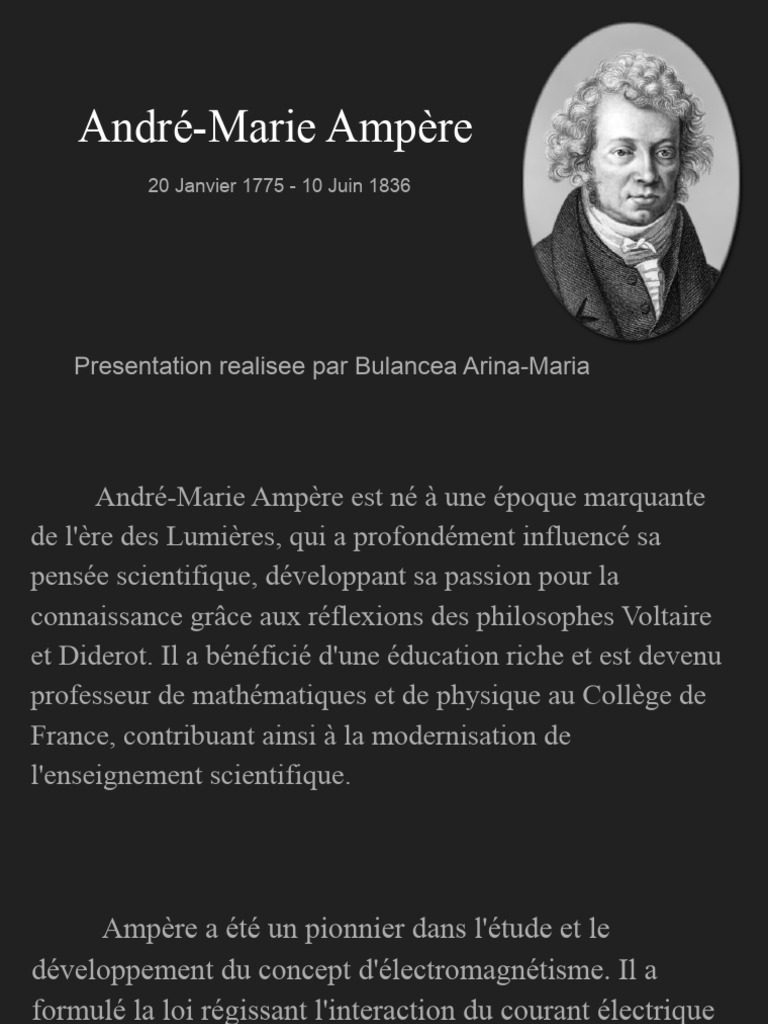 AndréMarie Ampère Pionnier de l'Électromagnétisme PDF Art Histoire — free download