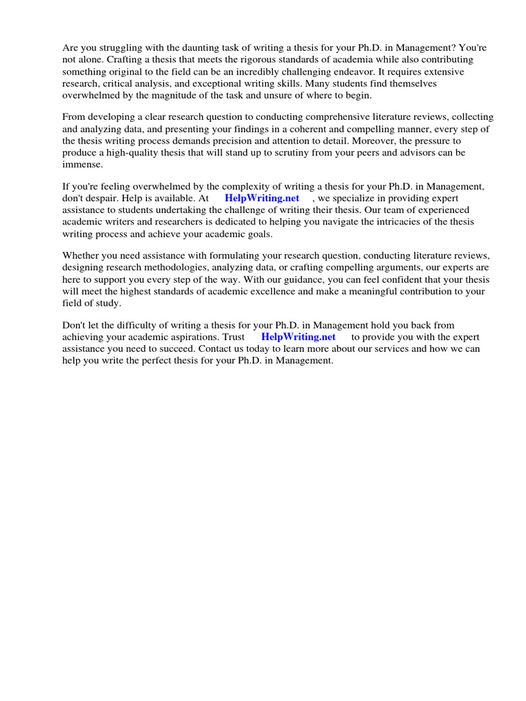 How to write thesis for phd in management pdf thesis methodology