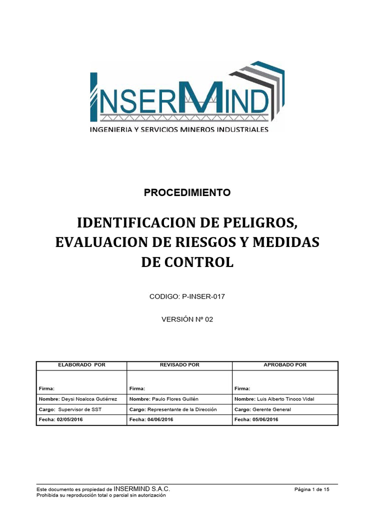 P 017 Identificaci n Y Evaluaci n De Riesgos De Seguridad V02 PDF 