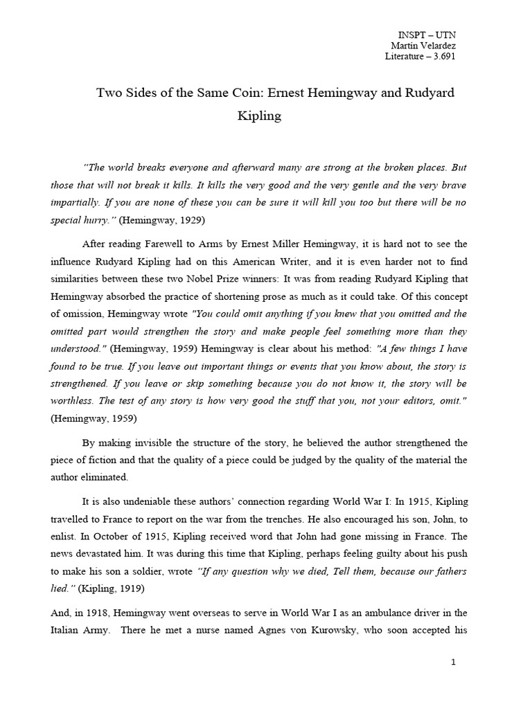 A Farewell To Arms Essay PDF