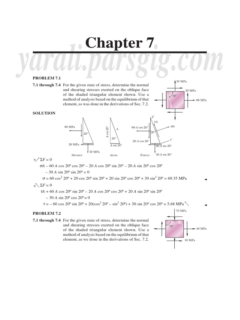 Material Strength Chap .7 | PDF | Stress (Mechanics) | Strength Of ...