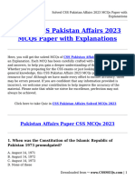 Solved CSS Pakistan Affairs 2023 MCQs Paper With Explanations