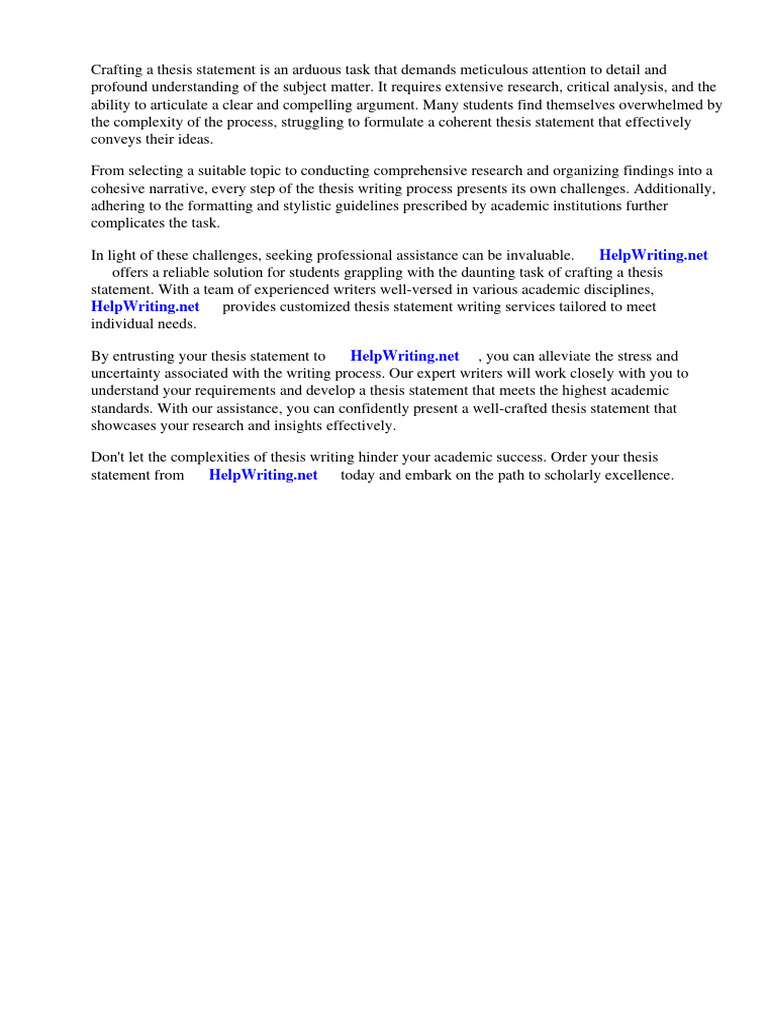 Thesis Statement Sample Format Pdf Essays Thesis