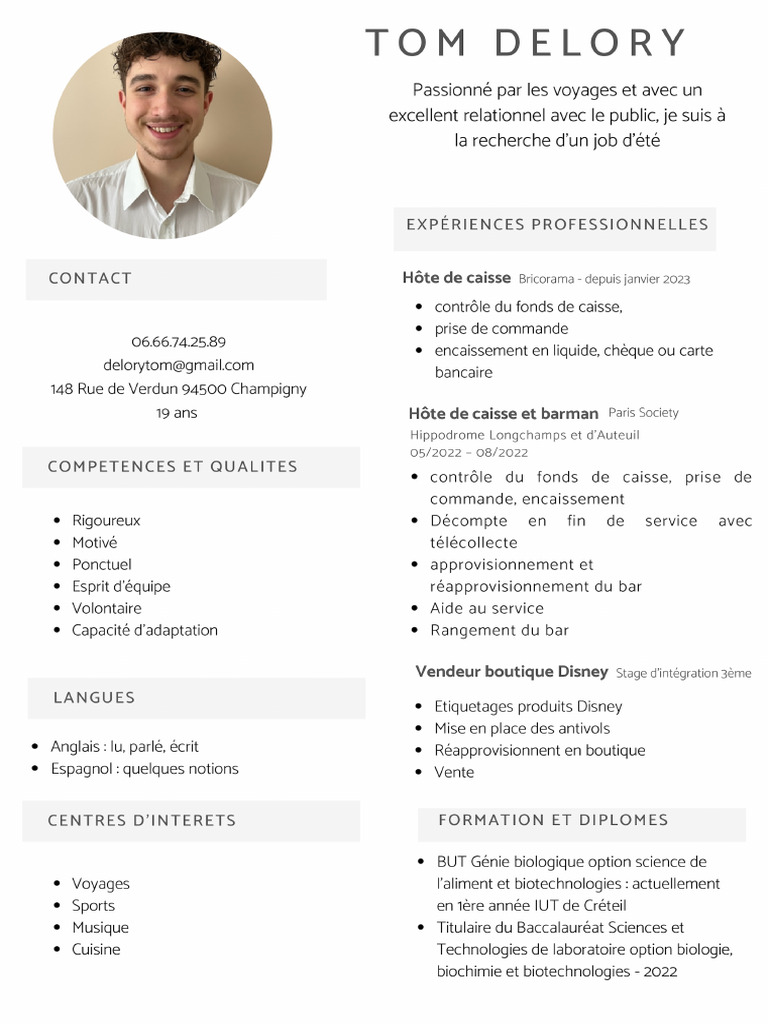 Delory Tom CV | PDF